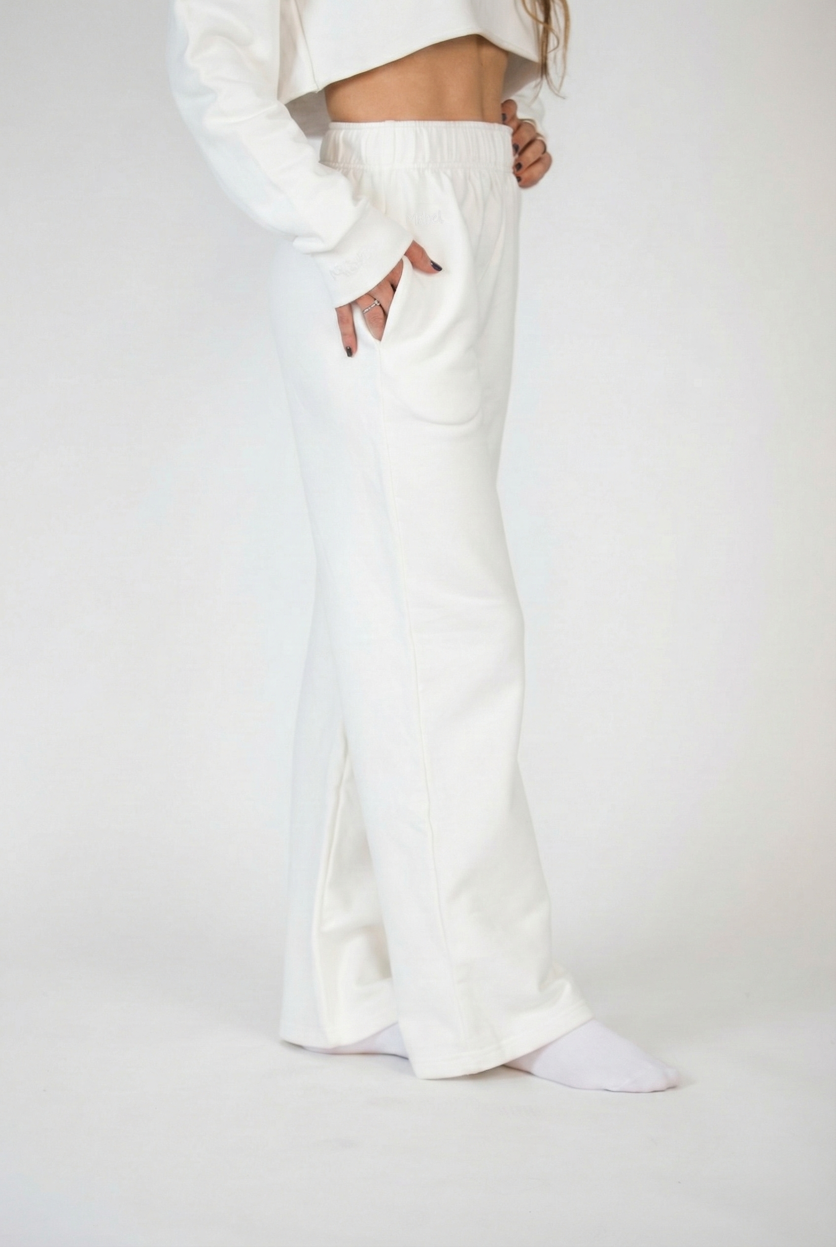 מכנסי פוטר בצבע לבן