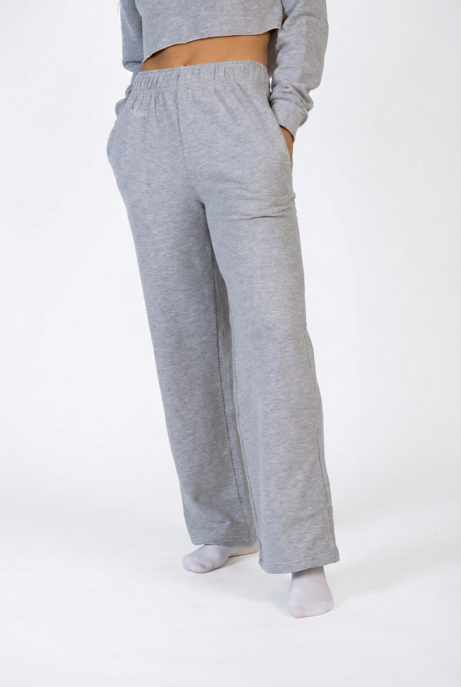 מכנסי פוטר בצבע אפור