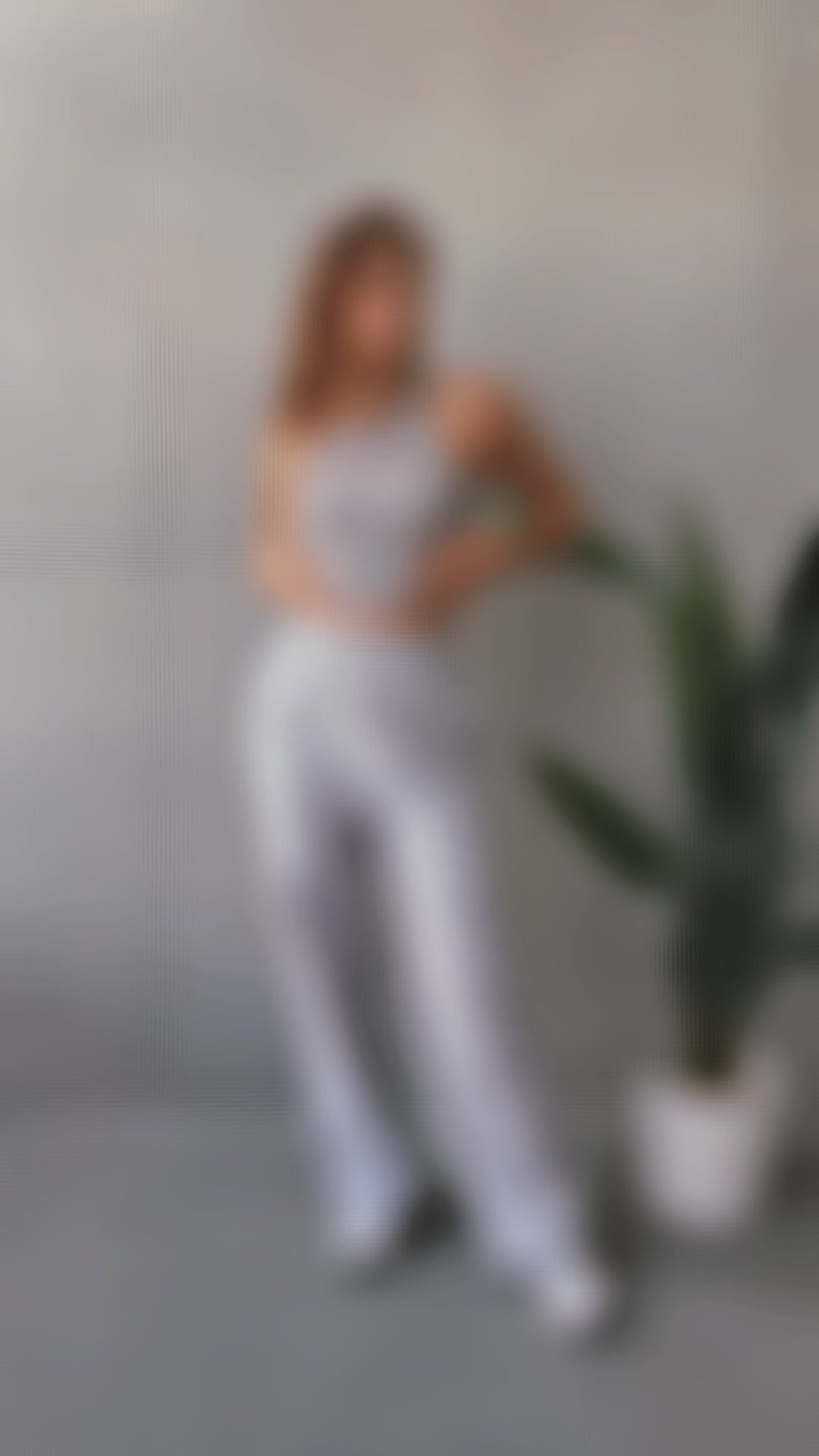 גופיה קרופ אפורה מבד ריב